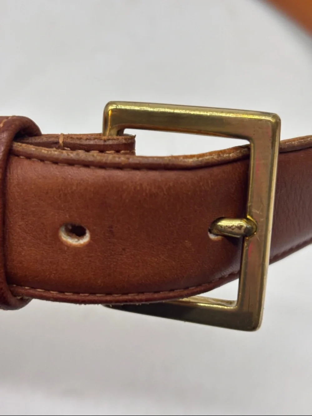 Coach Classic Brown Leather Men’s Belt with Brass Buckle Size 32/80